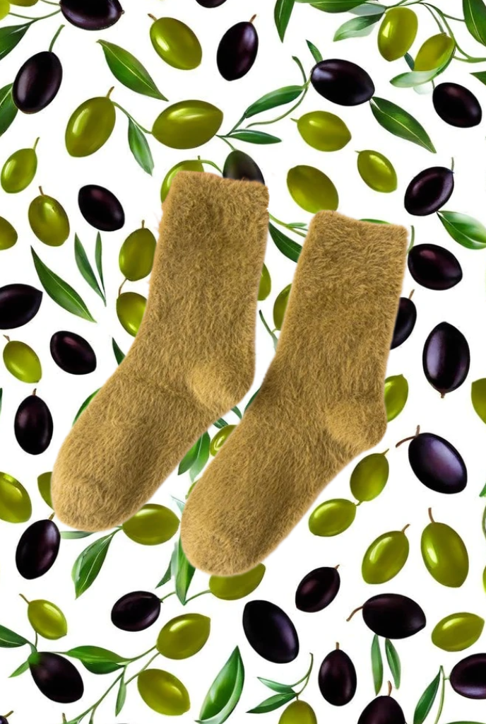 Oliivi rohelised `naaritsa´karvast sokid - Fruity Olive MINKÉ