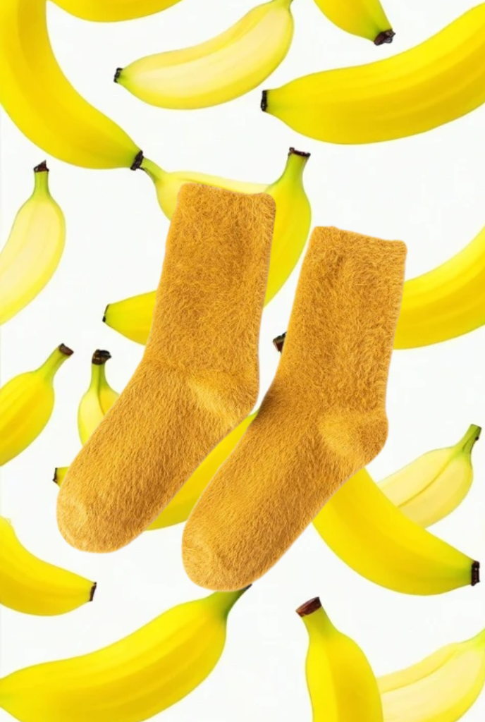 Kollased `naaritsa´ karvast sokid - Fruity Yellow MINKÉ