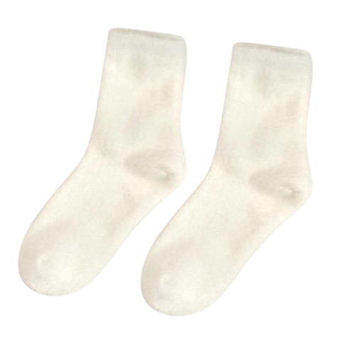 Lumivalged  `naaritsa´ karvast sokid - Royal White MINKÉ